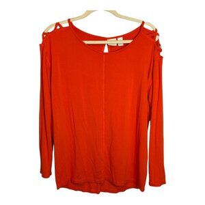 Chico's Blouse Women's Size Medium‎ Zenergy cut out Orange Chicos 1